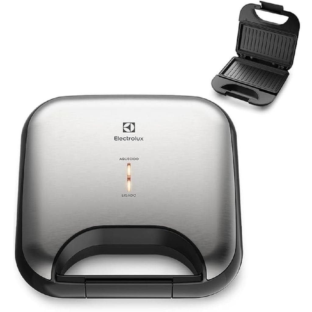 Sanduicheira Electrolux ESG20 Inox Elétrica Antiaderente Grill Lanche Chapa 220V