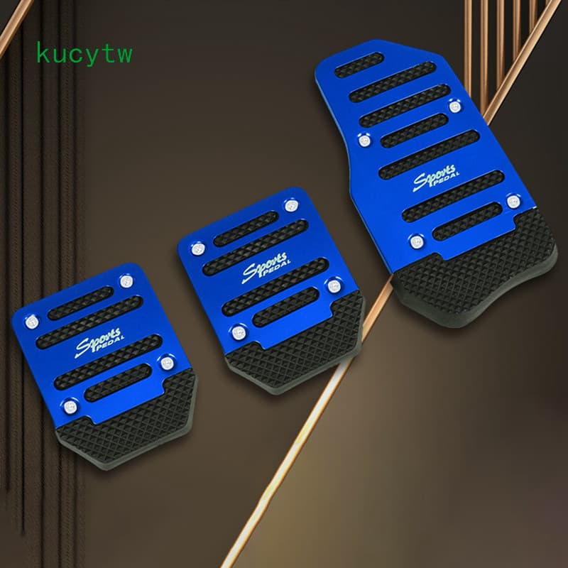 KW 2/3Pcs Universal Aluminium Alloy Car Carro De Liga De Alumínio Pedais De Freio Antiderrapantes Conjunto De Cobertura Do Pedal