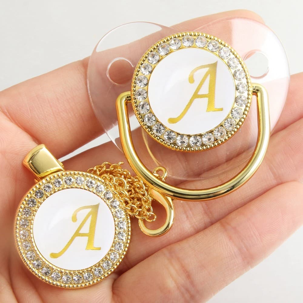 Pacifier Bebê Transparente De Luxo Com Clip De Corrente Pingente Para Recém-Nascido 0-18 Meses