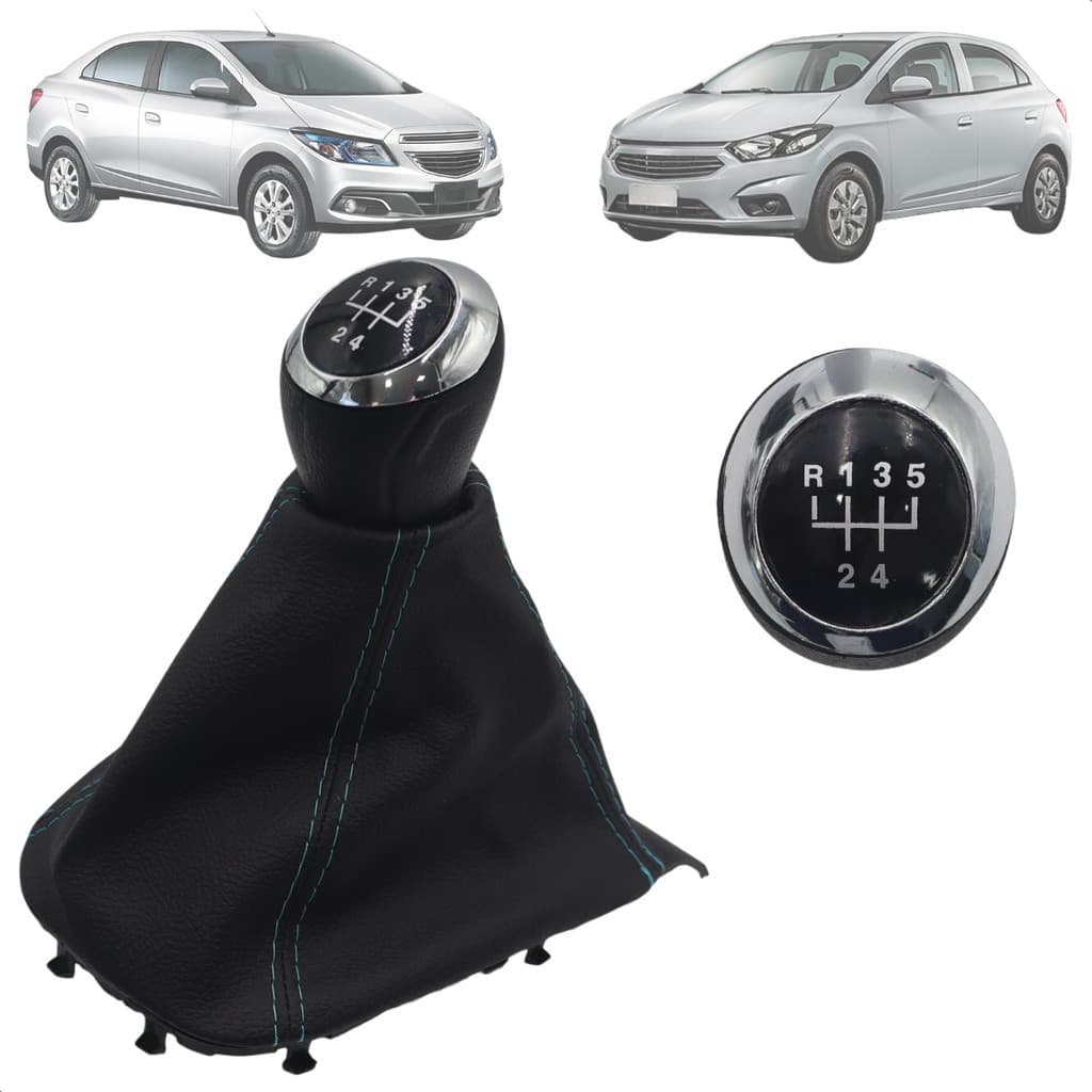 Jogo Manopla Coifa Câmbio Onix Prisma 2013 Até 2019 Modelo Original de Pressão