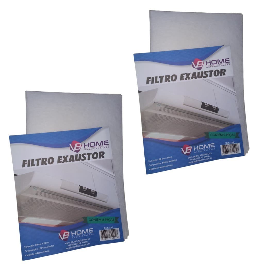 Filtro / Manta para Exaustor / Coifa / Depurador e Purificador de Ar - Atende Fogão de 4 e 6 Bocas - 80 x 60cm - 4 Unid.