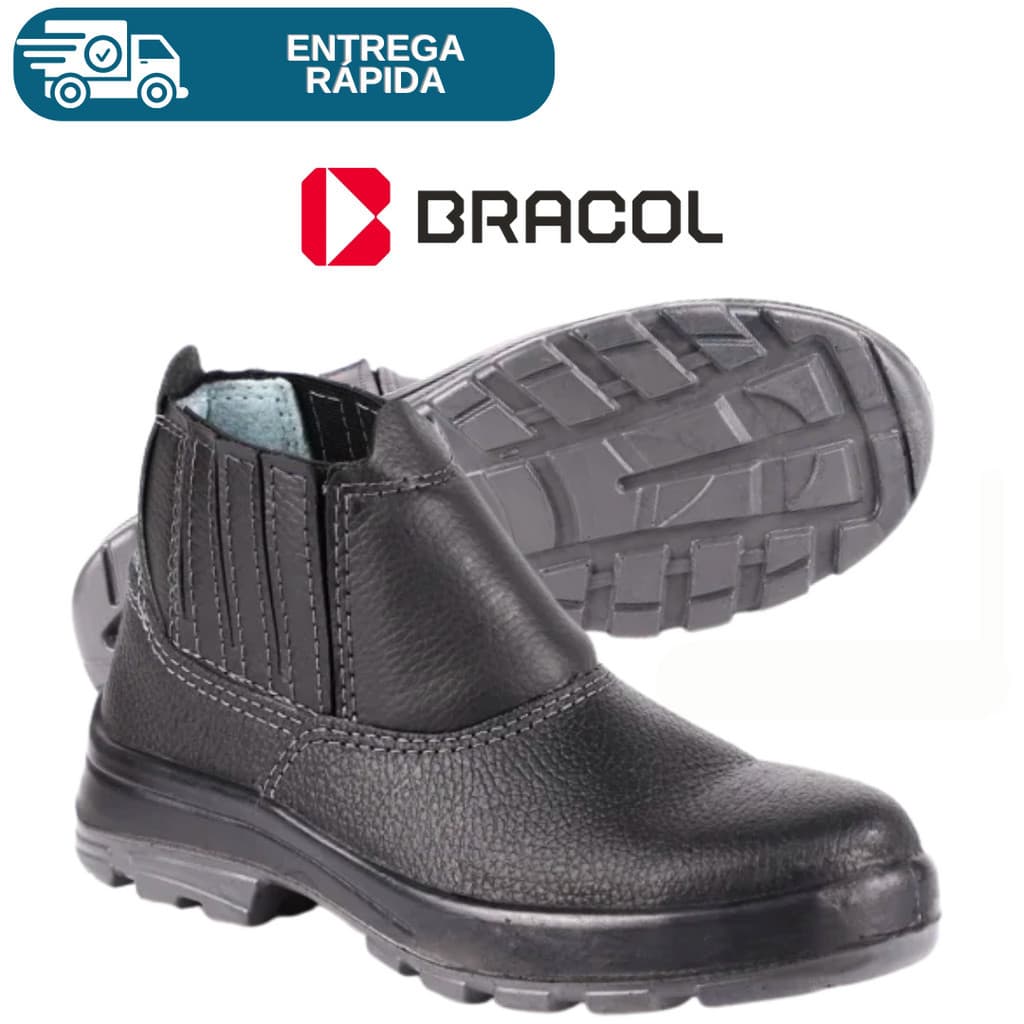 Botina Bota De Segurança Elástico Bico PVC Plástico Bracol Usafe Fujiwara Para Trabalho Proteção Epi