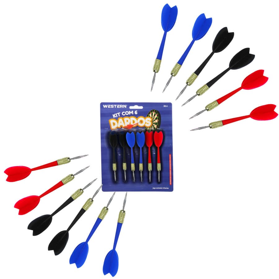 Kit Jogo 12 Dardos De Ponta Metal Profissional Aço Inox 11cm