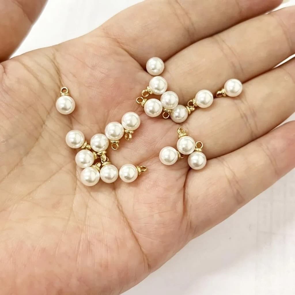 50 Pcs Pingente De Pérola Para Acessórios De Joias 6mm