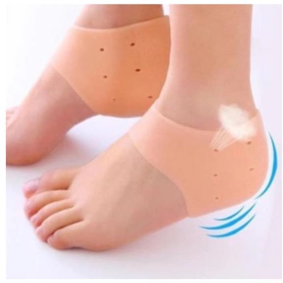 Kit 2 Par de Meia Palmilha Silicone Gel Protecao Ortopedica Esporao Calcanhar Fascite Tamanho Unico