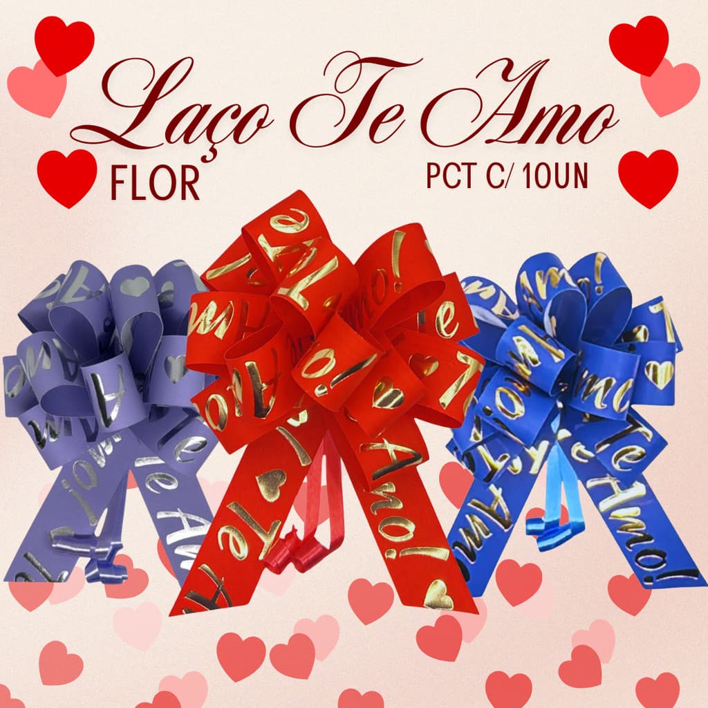 Laço Pronto Para Presente e Embalagem l Te Amo Flor COMPRE MAIS E PAGUE MENOS