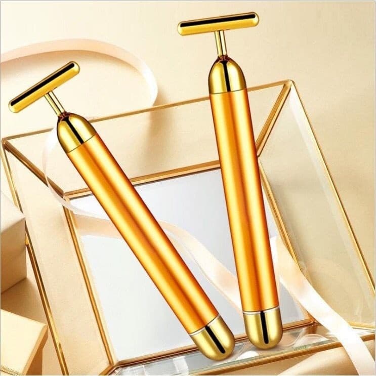 Dispositivo de Massagem Elétrica Massageador Facial Vibração Afina Rosto Bastão Mágico Anti-olheira