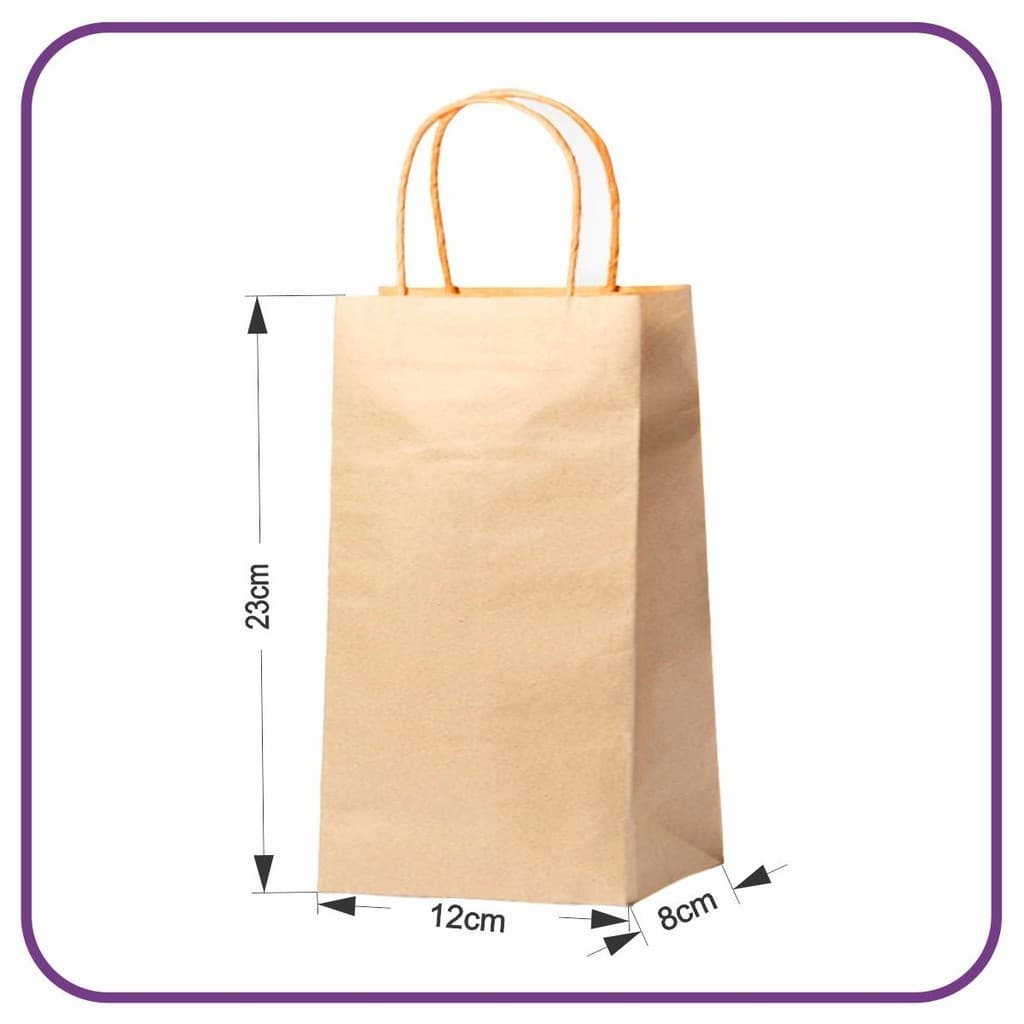 Sacola Kraft Mini Lisa S/ Impressão - 10 Unidades - 12x8x23