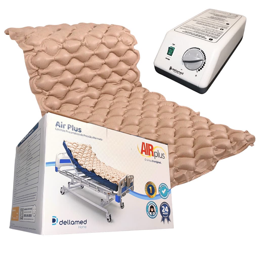 Colchão Pneumático Anti Escaras Airplus Dellamed Com Motor para Acamados Hospitalar