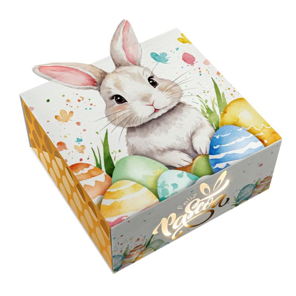 Embalagem p/4 Brigadeiro Pascoa Coelho - Pcte c/25 unid