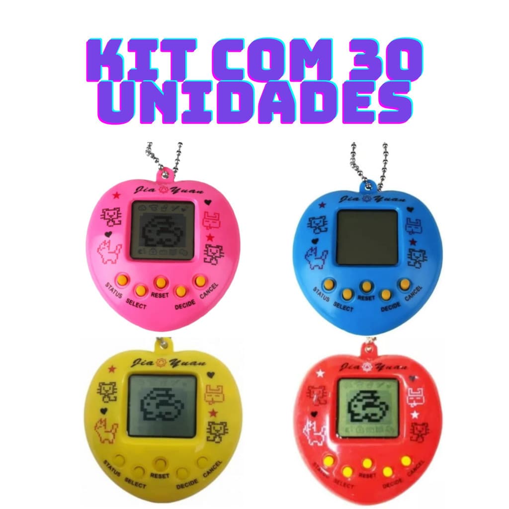 Kit com 30 Bichinho Virtual Tamagotchi Original Egg 168 Bichos Em 1 Nostálgico Pet Virtual