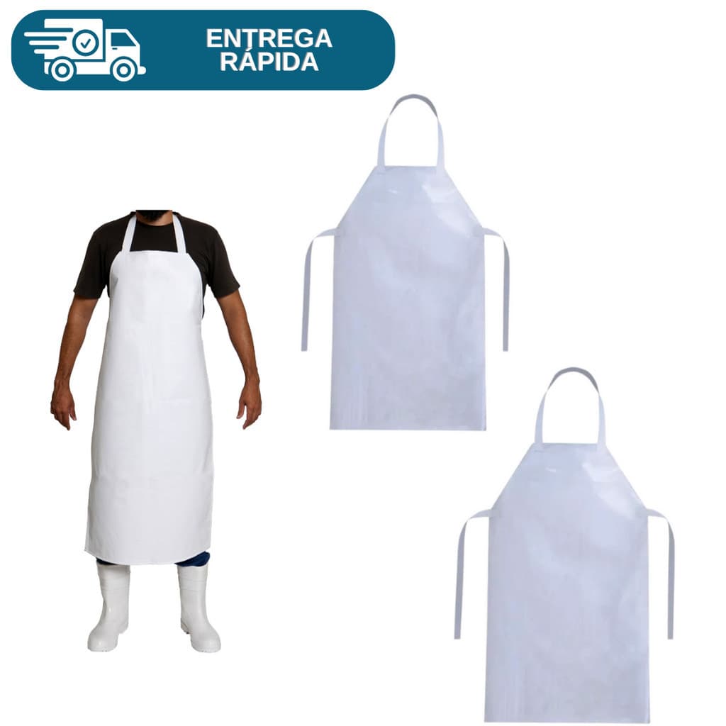 Kit 2 Avental De Pvc Forrado Impermeável Engate Rápido Cozinha Açougueiro Churrasqueiro Açougue