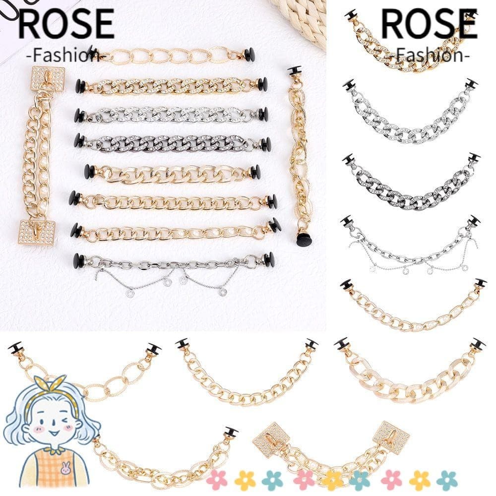 ROSEGOODS Corrente De Encanto Para Sapatos De Buraco Diamante Brilhante Pingente