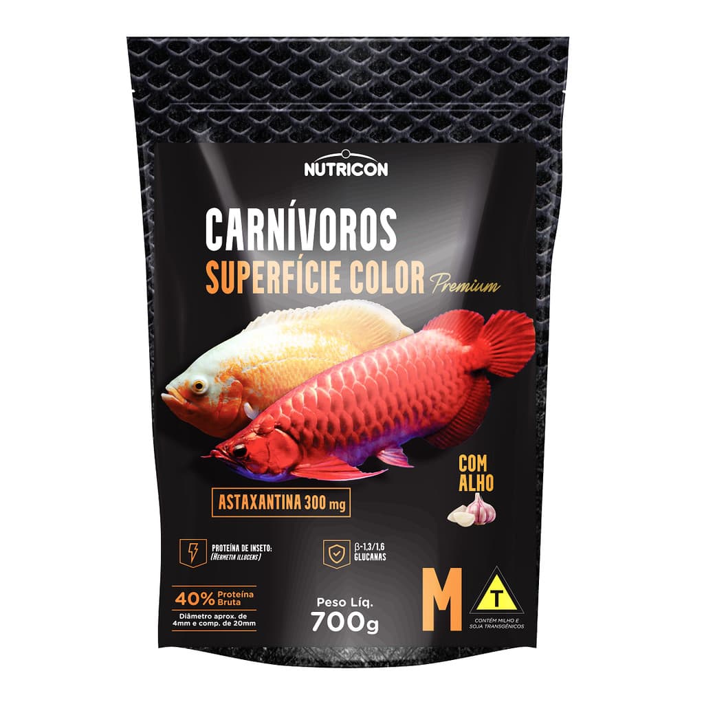 Ração Alimento Nutricon Carnivoros Superfície Color 700g M