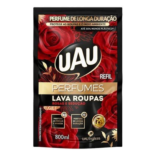 Lava Roupas 800ml Perfumes Rosas E Sedução Uau Refil