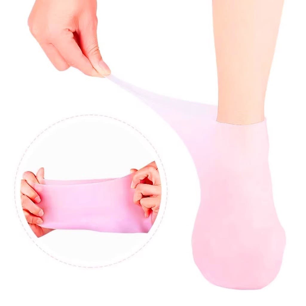 2Pcs Meias De Silicone Para O Cuidado Dos Pés Gel Hidratante Anti-Rachaduras Removedor De Pele Morta