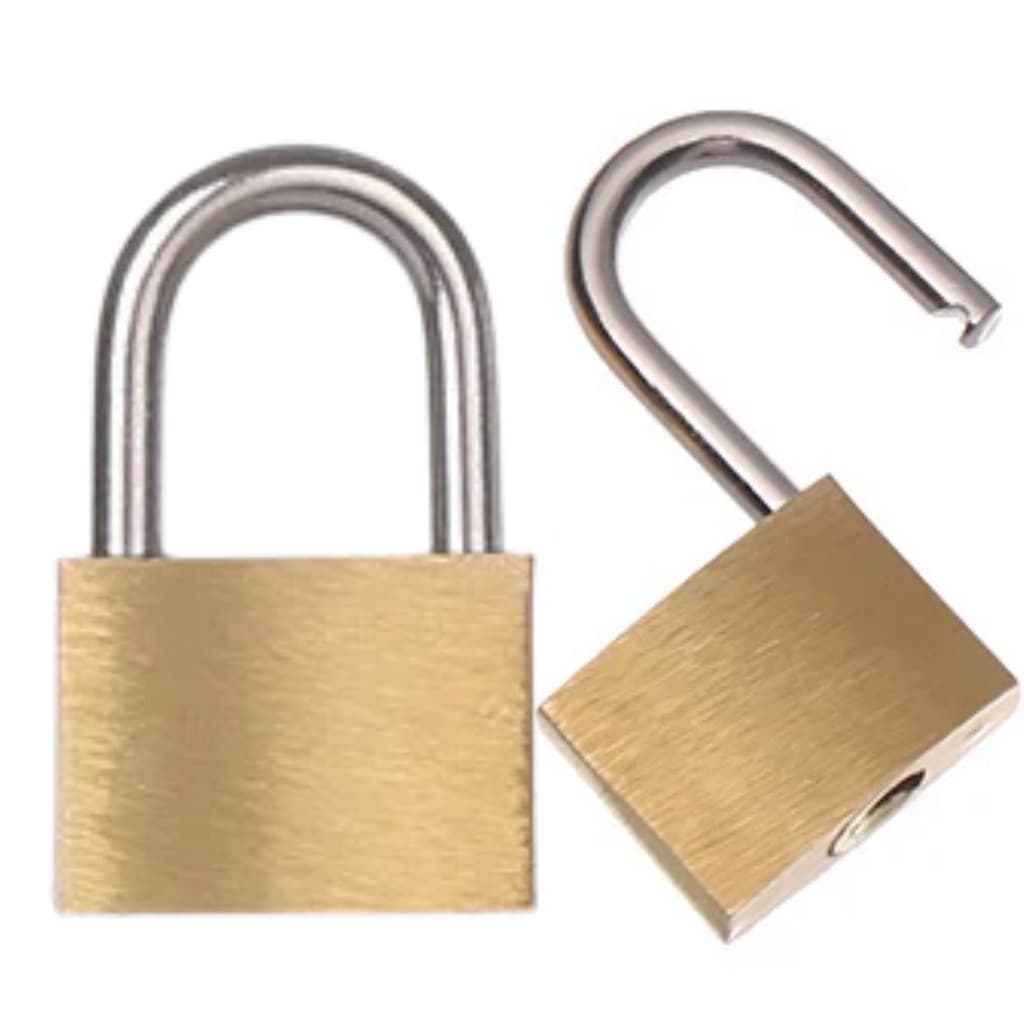 Kit 2 Mini Cadeados Para Janela Mala  Armarios 20mm Antifurto Com 2 Chaves