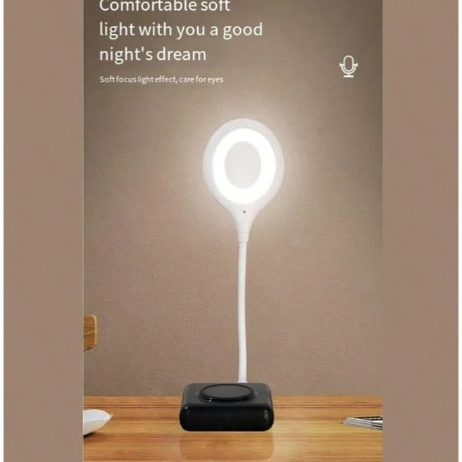 Luminária Luz Noturna LED com Controle de Voz Recarregável USB