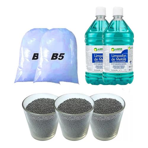 Kit Limpeza Tamboreador 3kg Esferas 1,5mm 2 Shampoo 2 Pó B5