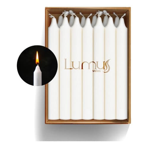Kit 10 Velas Brancas 18x1,5  Queima 5h 100% Parafina