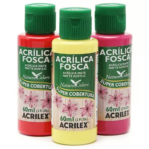 Tinta Acrílica Fosca Acrilex 60ml - Artesanato e Impressão 3D