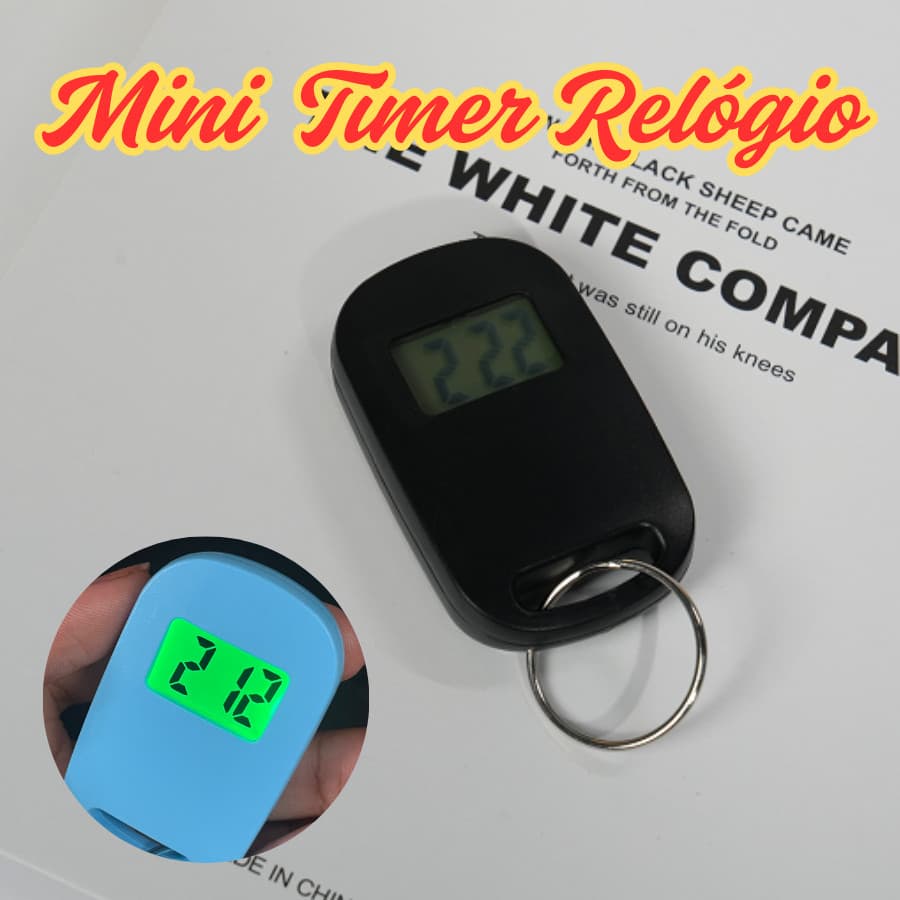 Mini Timer Relógio De Bolso 3,5X6,5Cm Com Chaveiro Portátil LED Verde Digital Útil Para Sua Bolsa