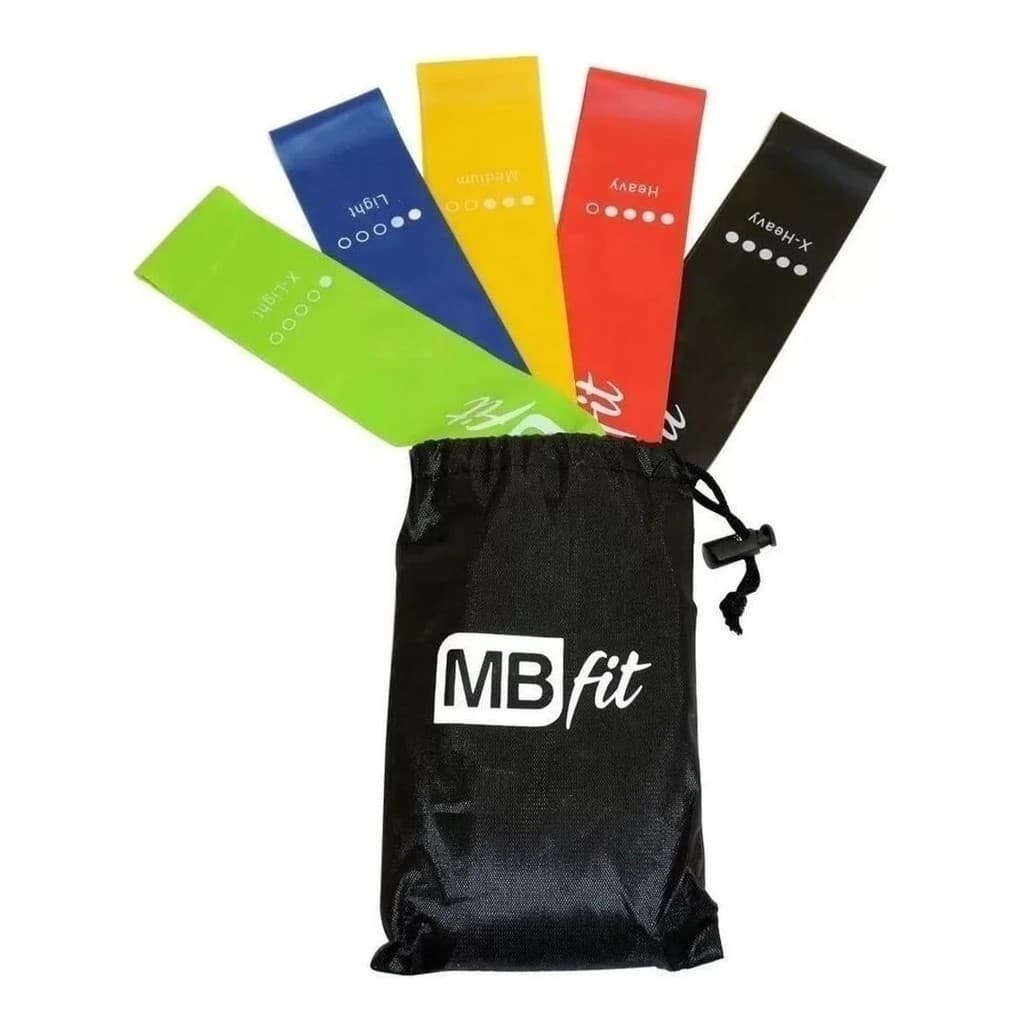 Kit 5 Faixas Elástica Mini Bands Exercício Treino Funcional MbFit