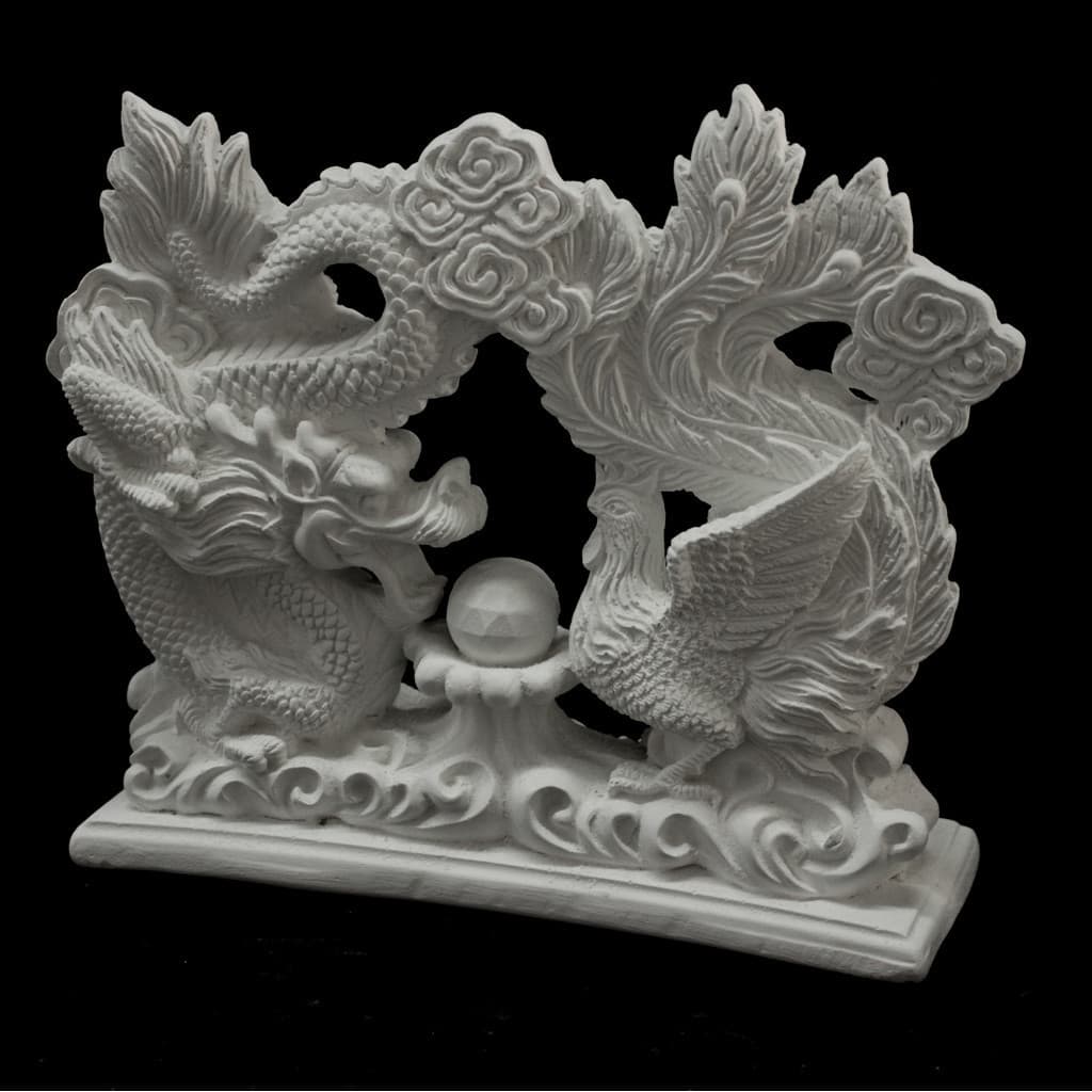 Imagem Dragão e Fênix - 20x24x07cm em Gesso para Pintar Grande