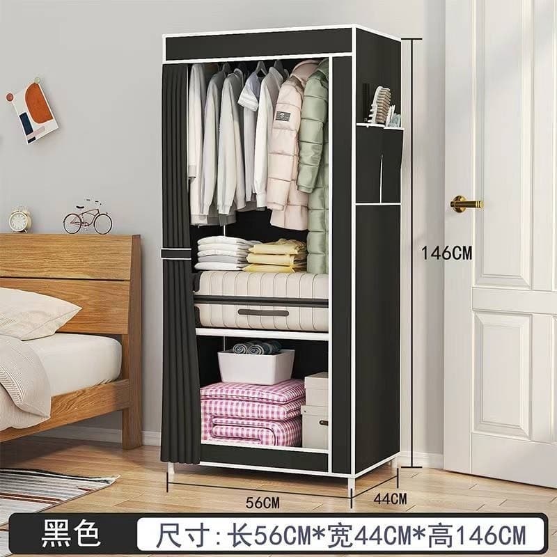 Guarda Roupa Dobrável Armário Organizador Portátil Multiuso Roupeiro Cabideiro 146X56X44