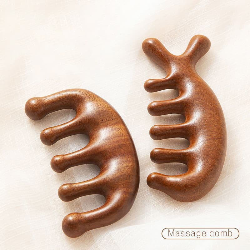Pente De Massagem Meridianos De Couro Imitação De Madeira