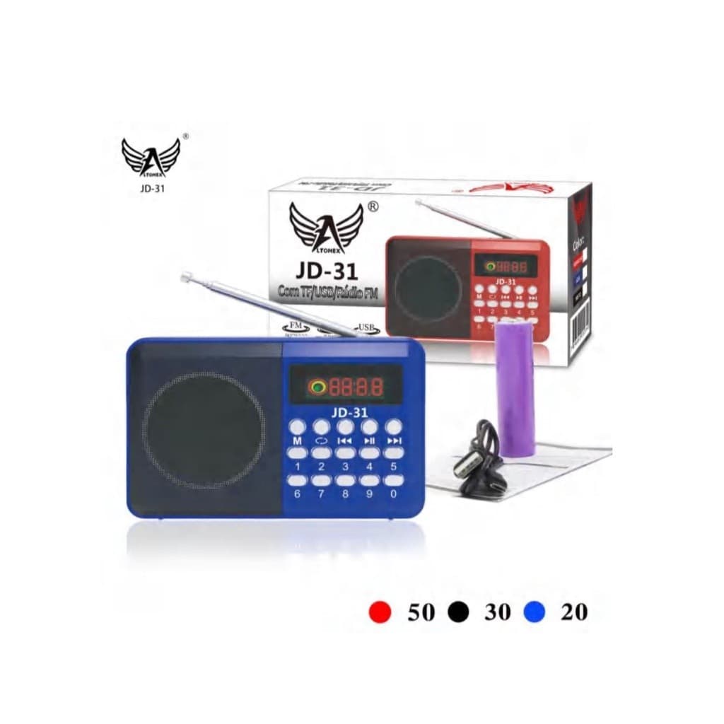 Rádio Portátil FM  Leitor de Cartão PenDrive COM BLUETOOTH