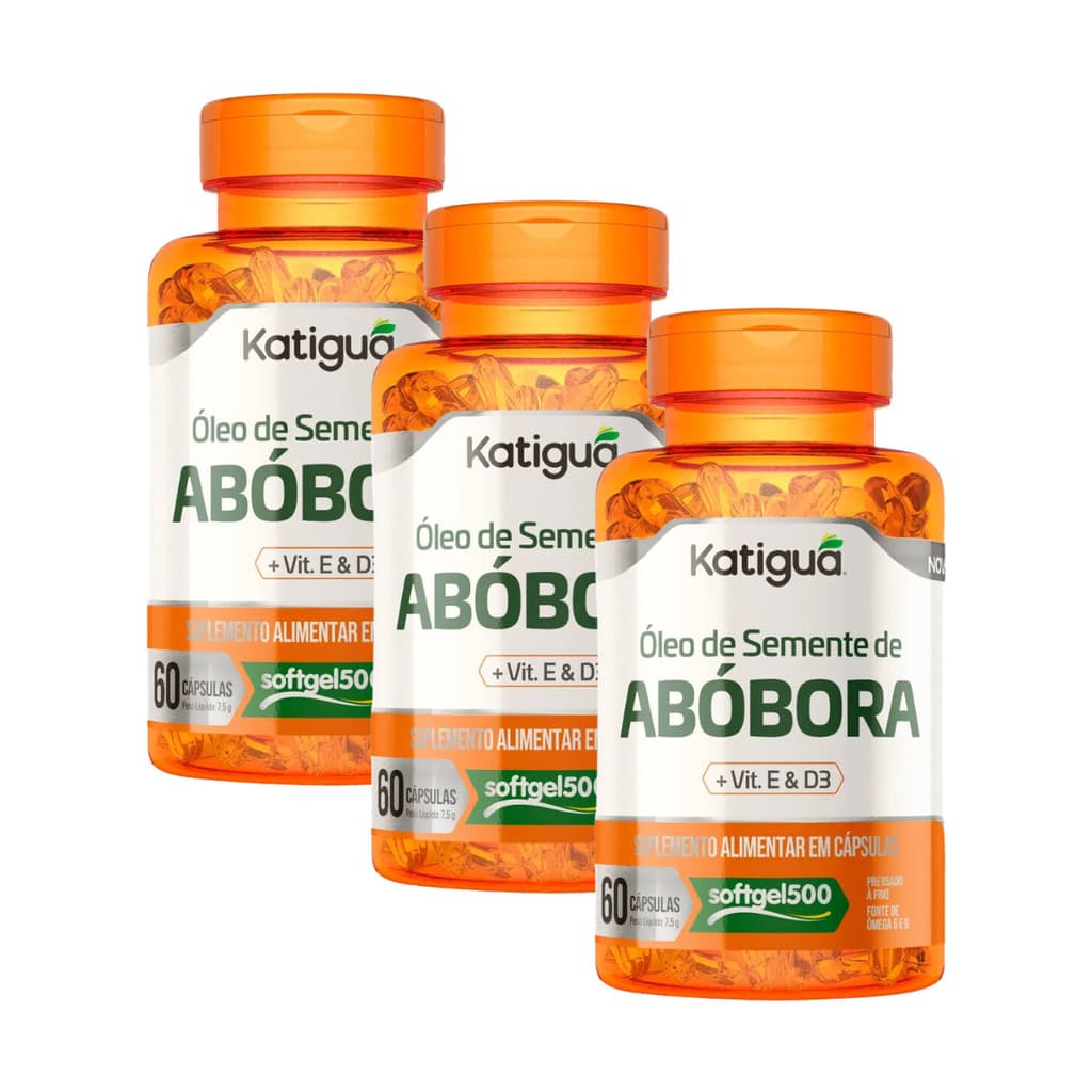 Kit com 3, 2 ou com 1 Unidade Óleo de Semente de Abóbora + Vitamina D e E 850MG 60CAPS