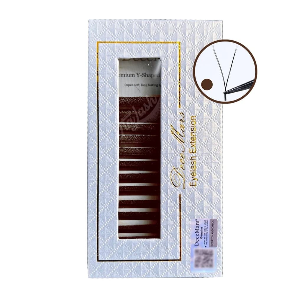 Cílios Marrom Decemars Fio Y Shape Volume Brasileiro