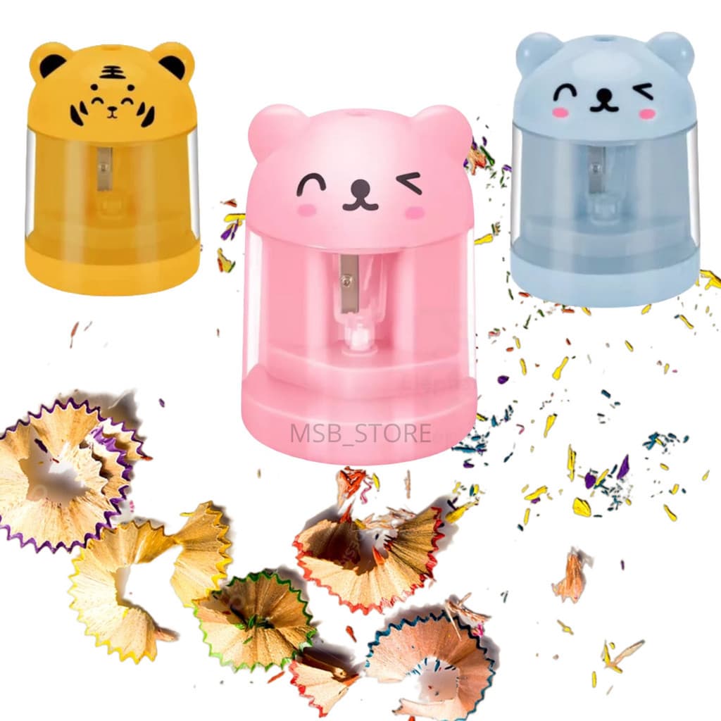 Apontador Lápis Mesa Elétrico A Pilha Bichinhos Infantil