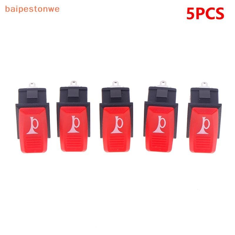 [baipestonwe] 5 Pçs Chifre Botão Do Carro E-bike Motocicleta Universal Momentâneo Push Rocker Plástico 2 Pinos Auto-rese