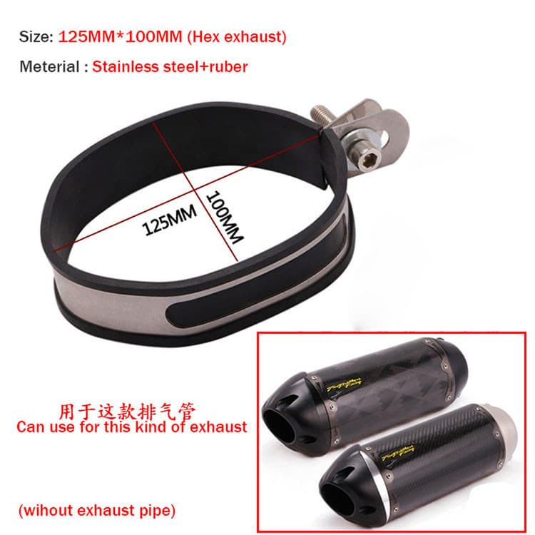 Silenciador De Tubo De Escape De Motocicleta Em Aço Inoxidável , Braçadeira De Fixação , Suporte De Montagem De Ponta