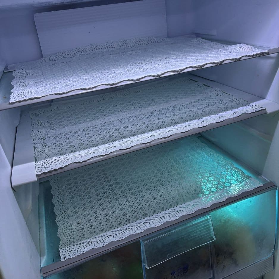 Kit 3 Toalhas de Geladeira PVC Renda Centro Bandeja Lavável 53x34cm
