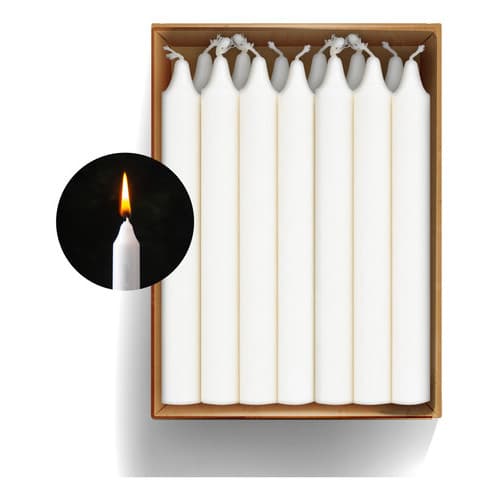 Kit 31 Velas Brancas 18x1,5cm Queima 5h 100% Parafina