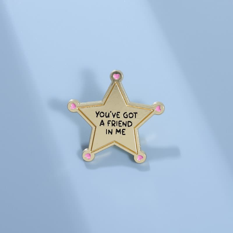 Você Tem Um Amigo Em Mim Broches De Alfinetes De Esmalte Texto Estrela Desenho Animado Carta Textos Brochura Lapela Crachás Jóias Presente Para Amigos