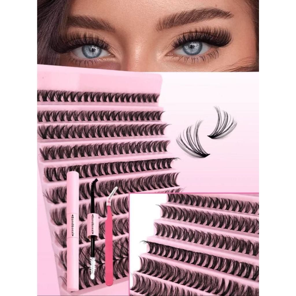 Kit de Extensão de Cílios 200 feixes 20P/30P/40P/50P/60P/80P 8-16mix Com Pinças+ Cola 024-226