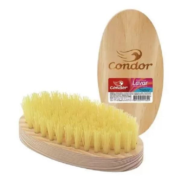 Escova De Lavar Roupas Madeira Oval Lavanderia - Condor