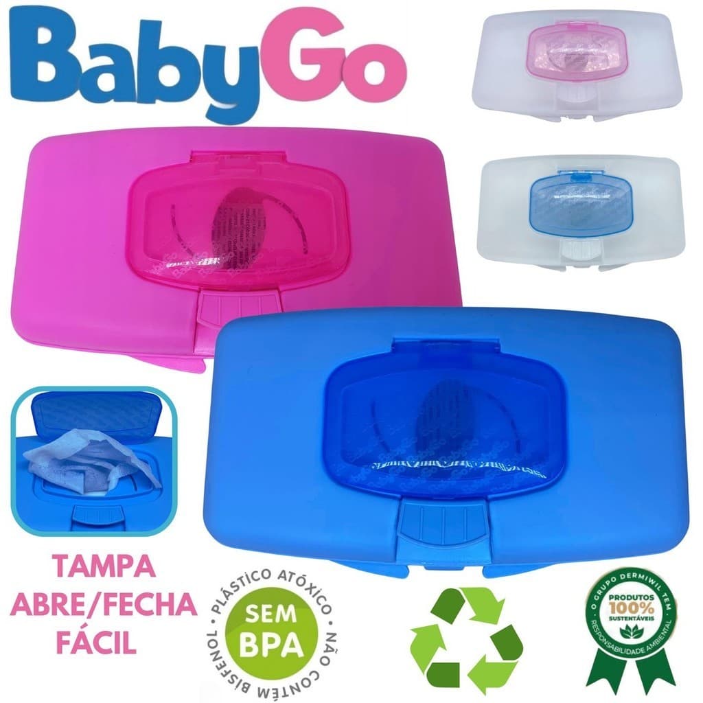 PORTA LENÇOS UMEDECIDOS PORTÁTIL BEBÊ – NOVAS CORES – BABYGO