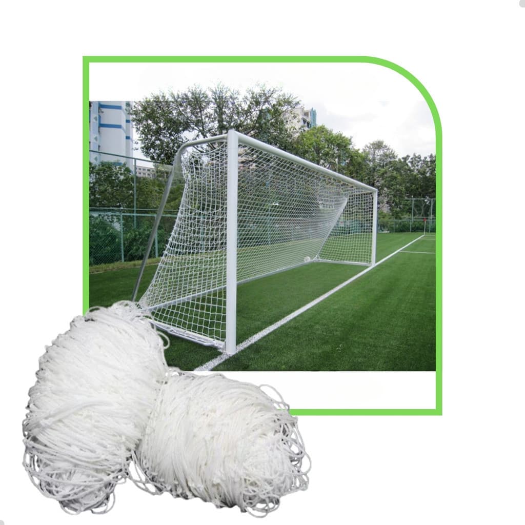 Par de Rede de Futebol Society 5m Quadrada Sem Nó Fio 2 Seda Sports Mania