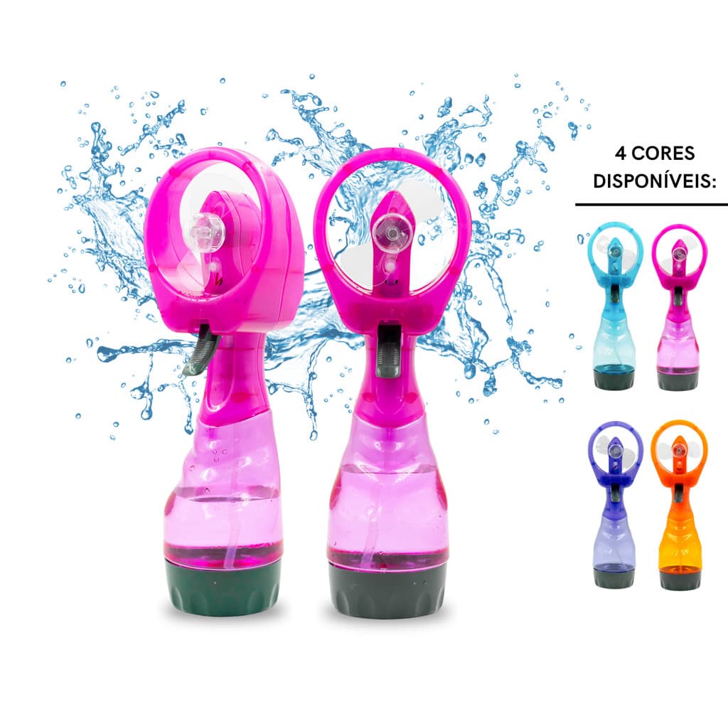 Mini Ventilador e Lança Água a pilha Borrifador De Mão Spray Água Verão