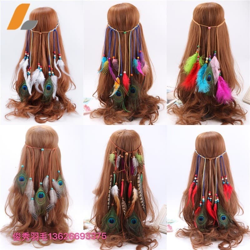 Penas Acessórios De Cabelo Bohemian Headband Faixa De Cabelo Étnico Indiano Headband