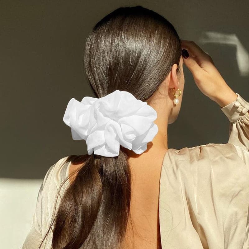 Kit 5 Scrunchie de Cetim Xuxinha de Cabelo Extra Grande