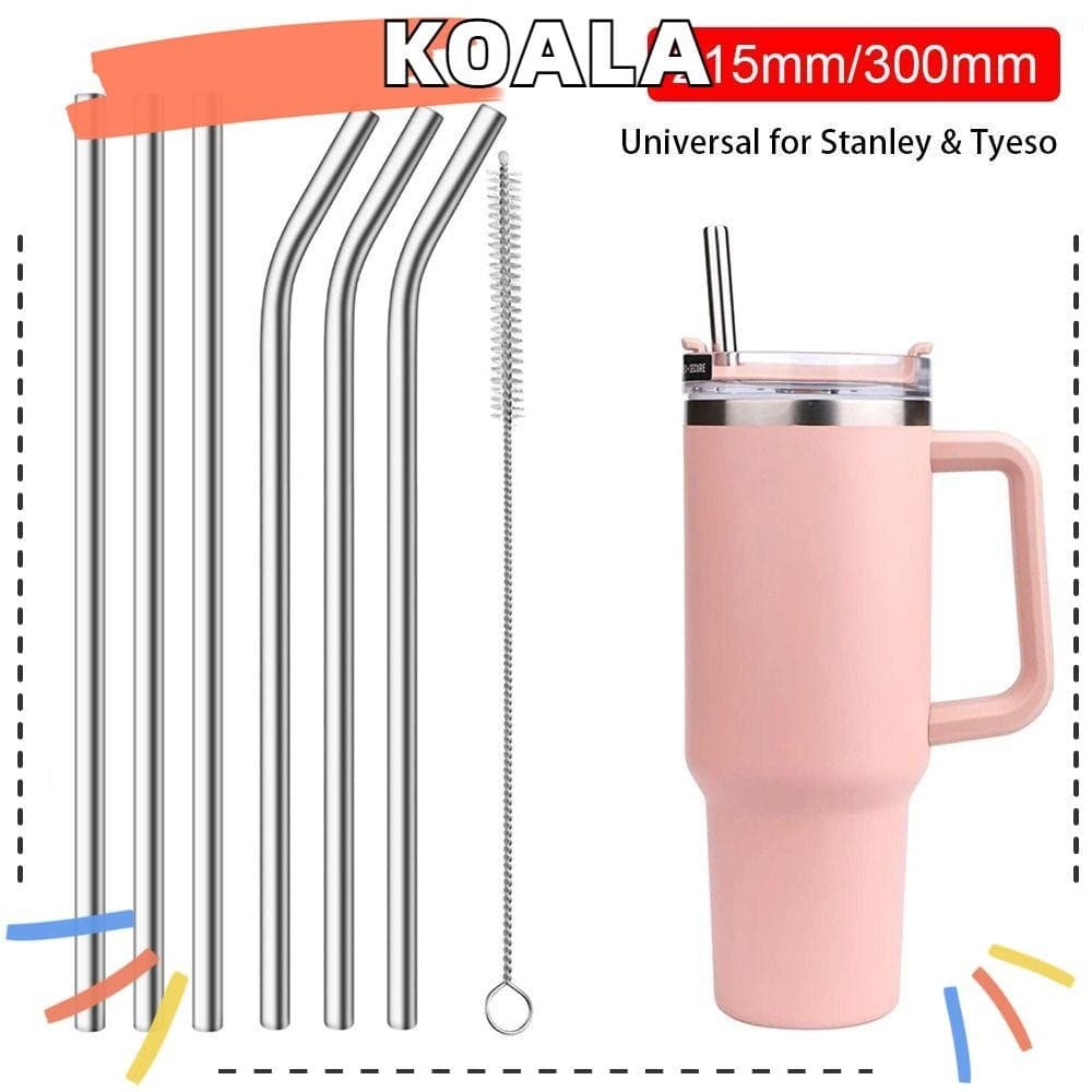 KOALL 1 Peça De Canudo Para Copo , Canudos Retos E Dobrados De Aço Inoxidável , Prata Tyeso De 30 Onças 40