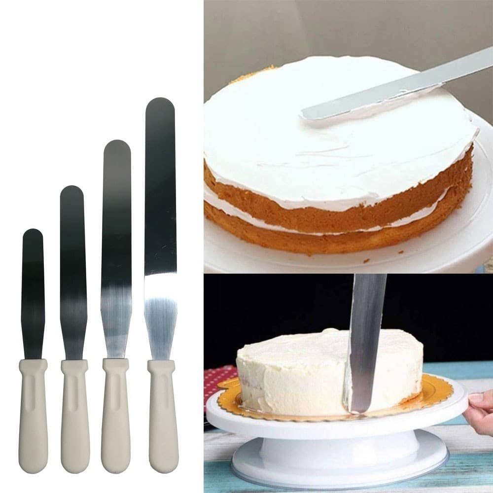 Espátula Para Alisar Bolo Confeitaria Artistica Decorar Aço Inox - 1 unidade