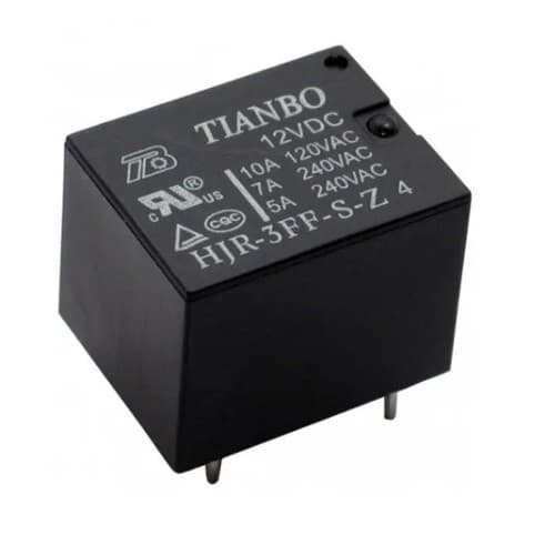 05 Pçs Rele 12v 10a 5 Pinos Tianbo NA / NF