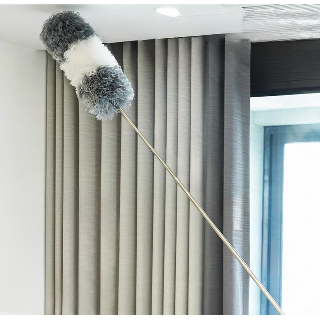 Espanador Telescópico 280cm Retrátil Flexível Microfibra Poeira Teto Parede Canto Móvel Limpeza